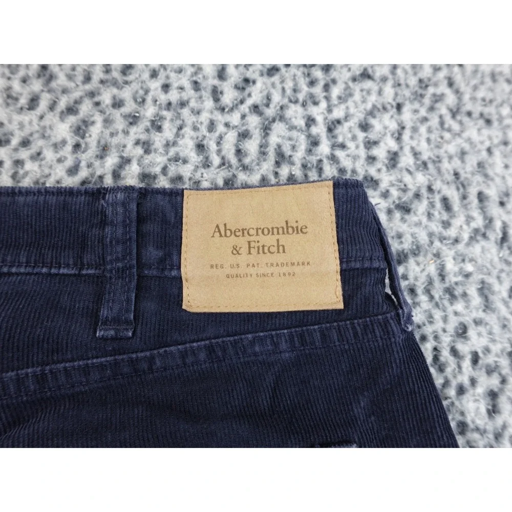 Abercrombie & Fitch Corduroy Shorts Mens 36 Navy Blue Good Cut‎ Off Stretch